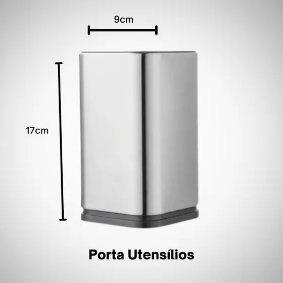 Kit 3 Peças Porta Talher Inox e Tabua Corte Plástico